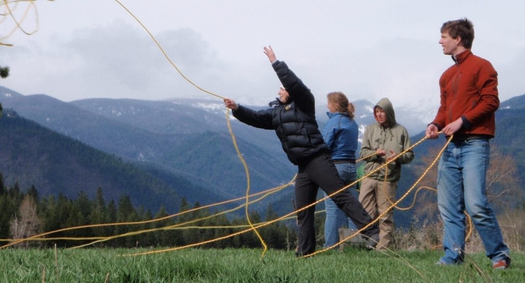 Thow bag practice during guide training.