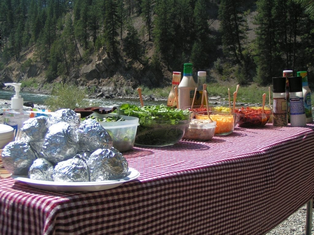 Pangaea's mouthwatering lunch on the Clark Fork River.
