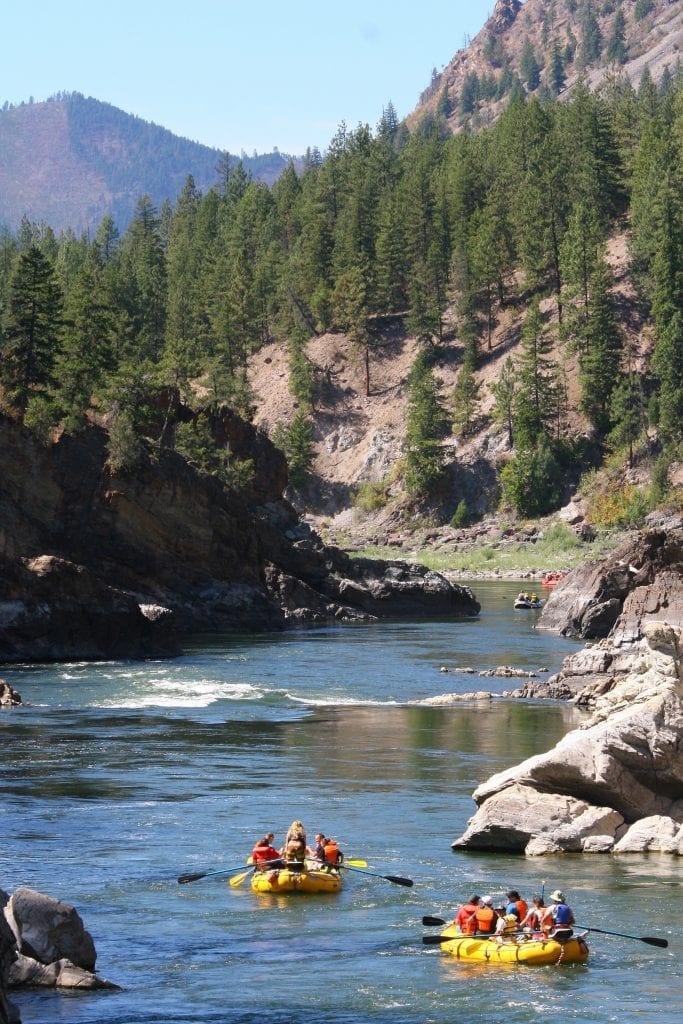 Clark Fork River rafting in the Alberton Gorge.