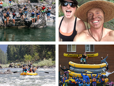 collage of montana and washington river guides and participants