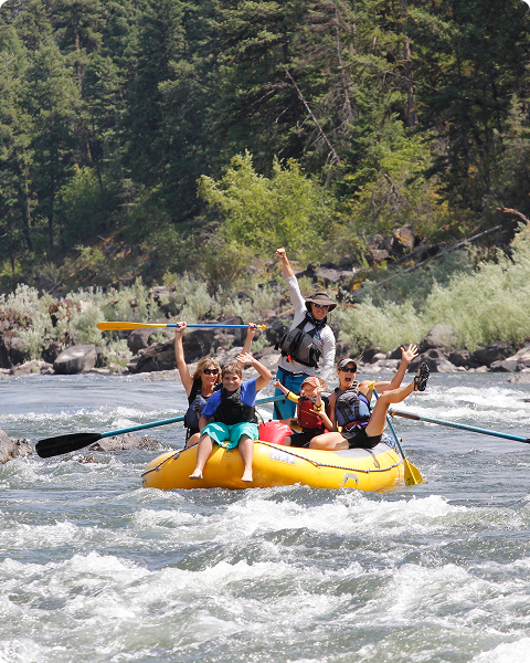 boat of pangaea rafting clients and guide