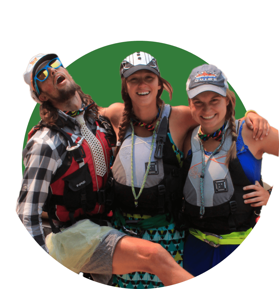 river guides posing in montana