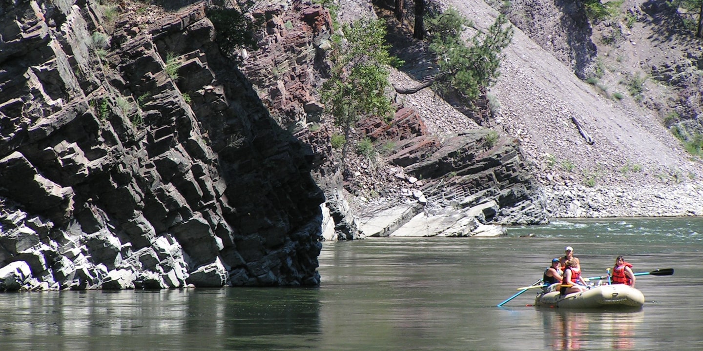 landscape photo of spokane family rafting